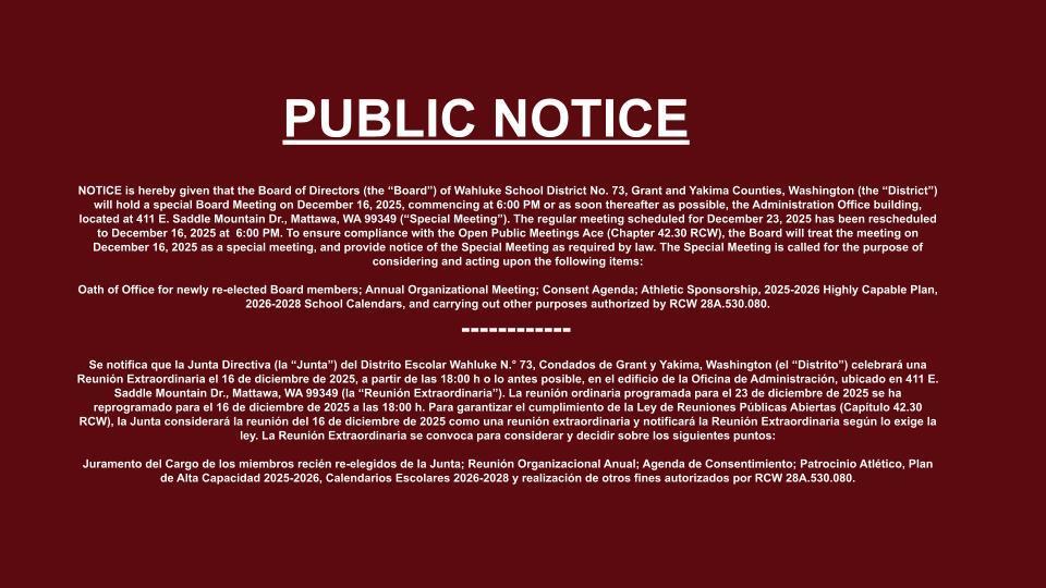 Special Board Meeting