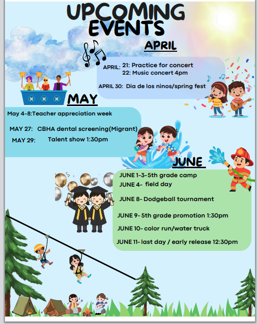 Upcoming dates