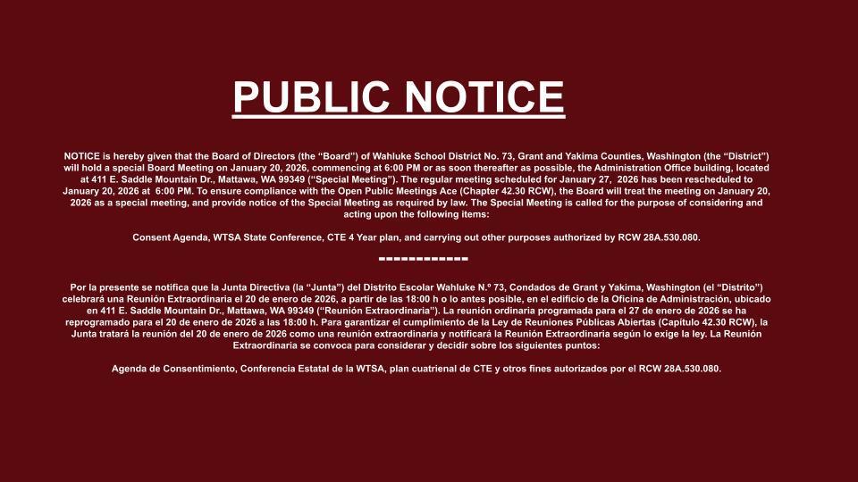 Special Board Meeting