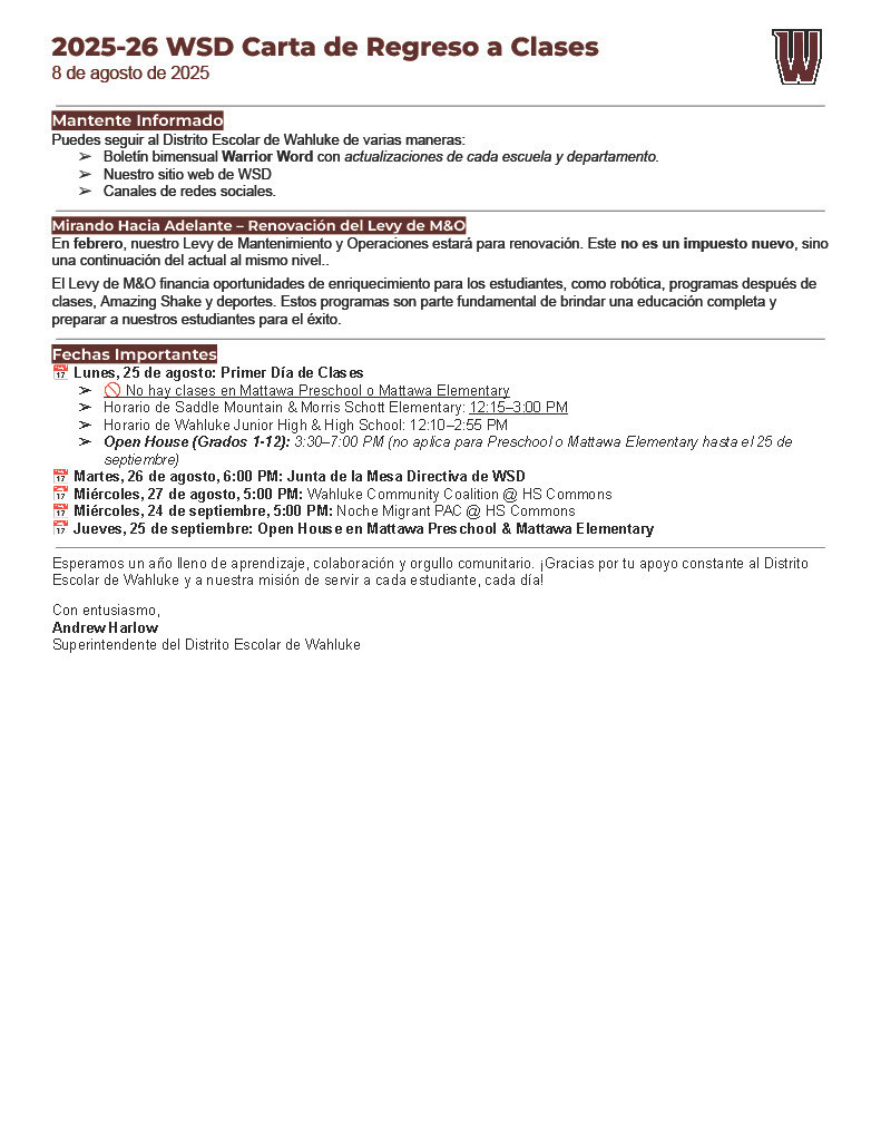 Welcome back pt 2 - spanish