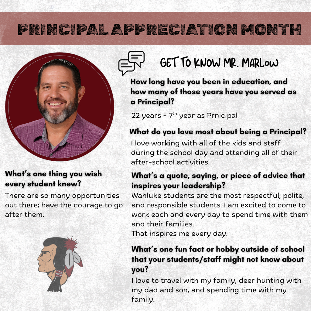 Principal Appreciation Month - Mr. Marlow