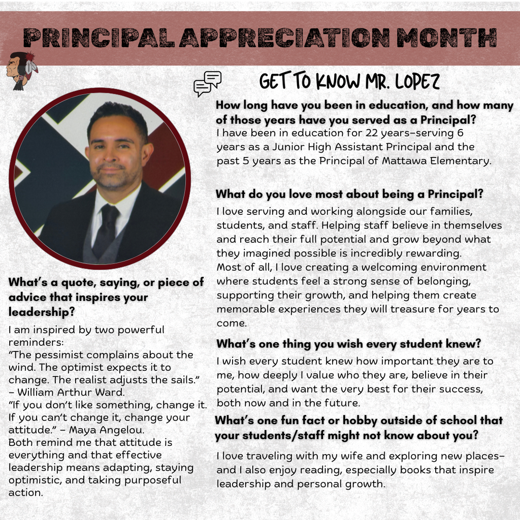 Principal Appreciation Month - Mr. Lopez