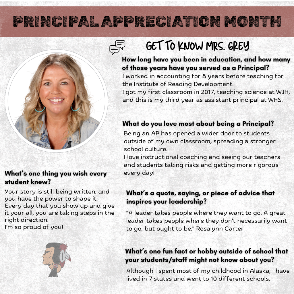 Principal Appreciation Month - Mrs. Grey