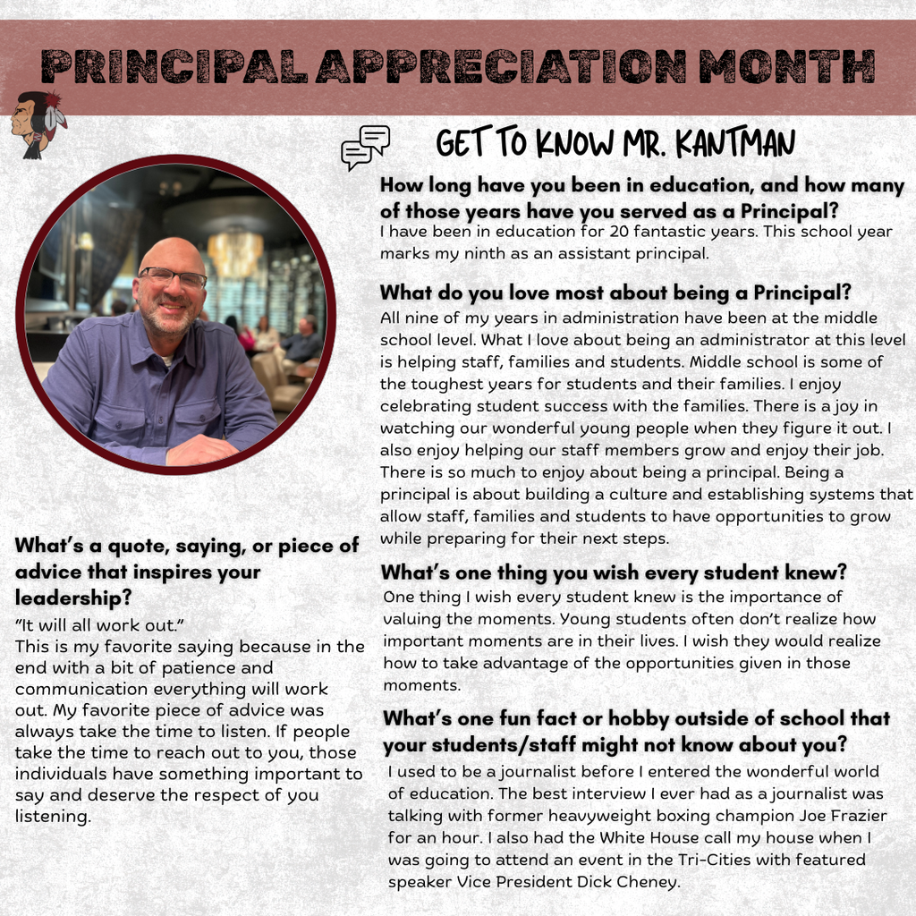 Principal Appreciation Month  - Mr. Kantman