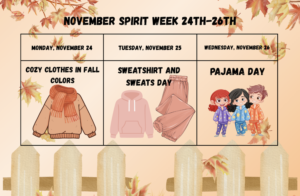 November Spirit Week 24th-26th