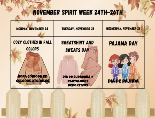 November Spirit Week 24th-26th