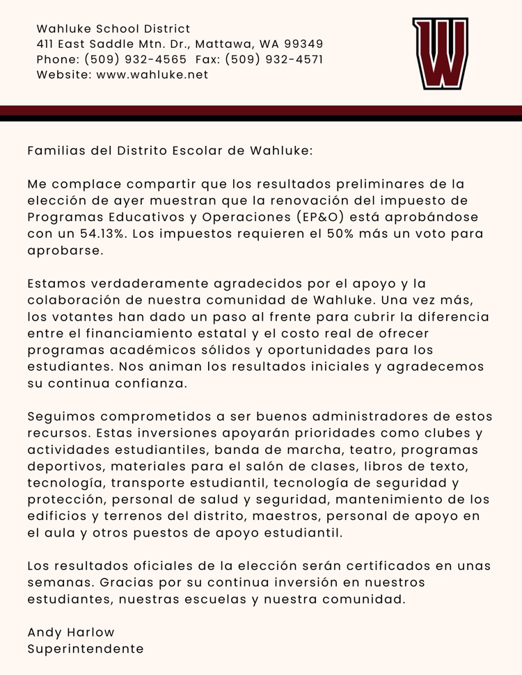 preliminary results Spanish