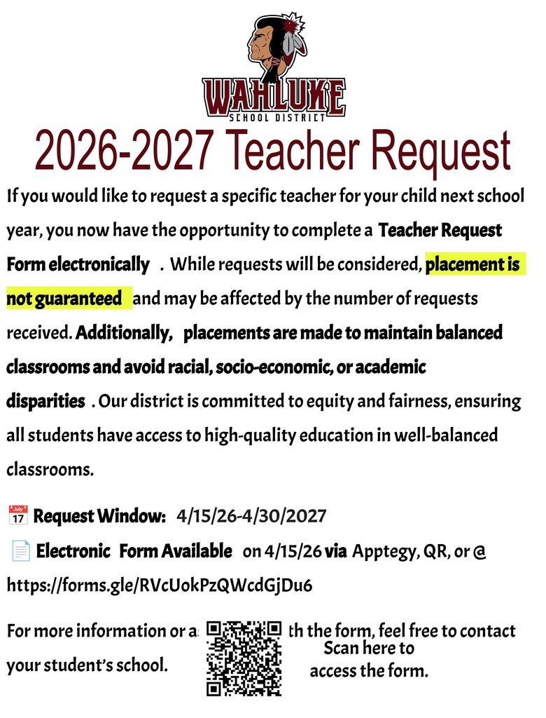 2026-2027 Teacher Request - English