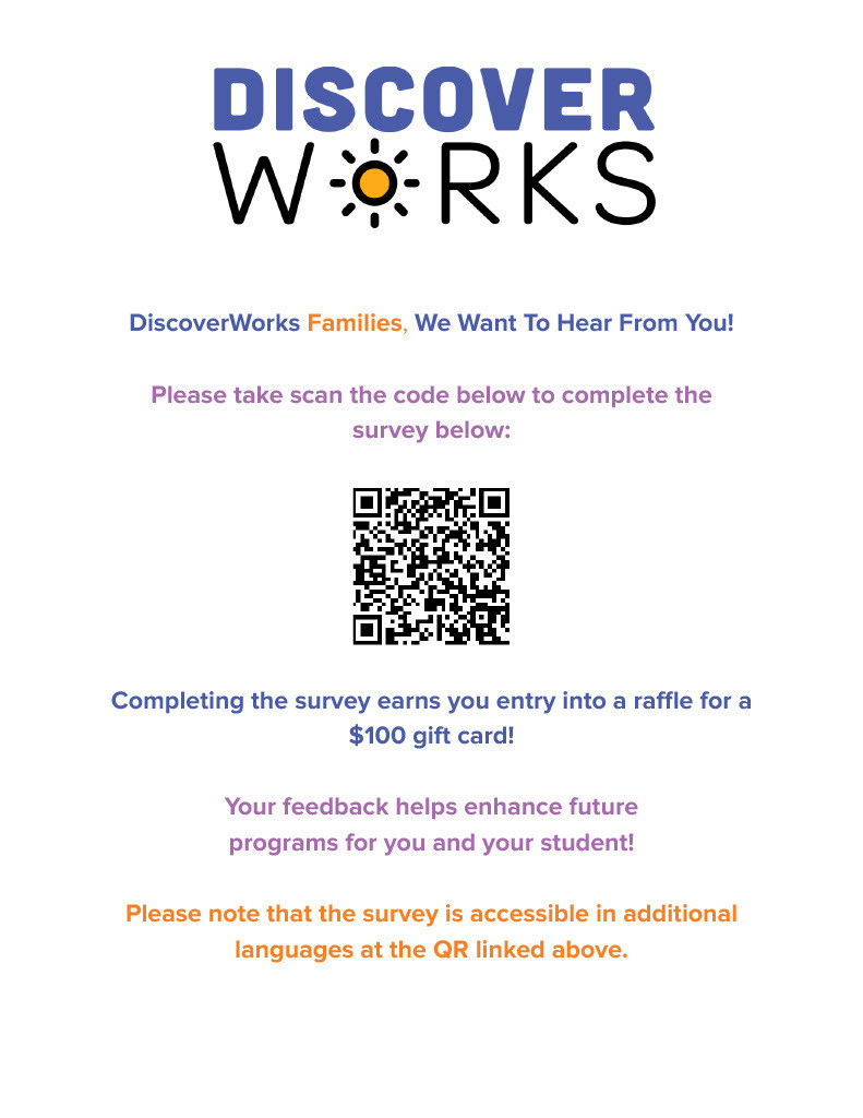 DiscoverWorks Family Survey – (DiscoverWorks Families Only) Share Your Feedback & Enter to Win a $100 Gift Card!