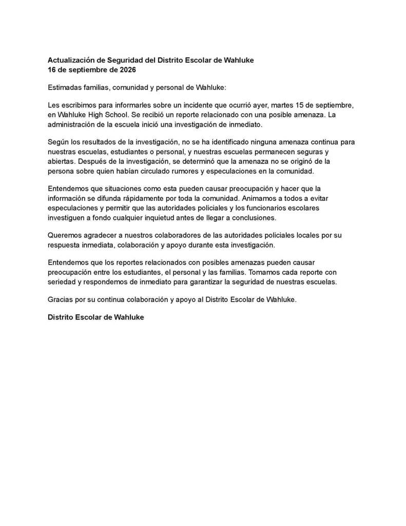 WSD Notice - Spanish