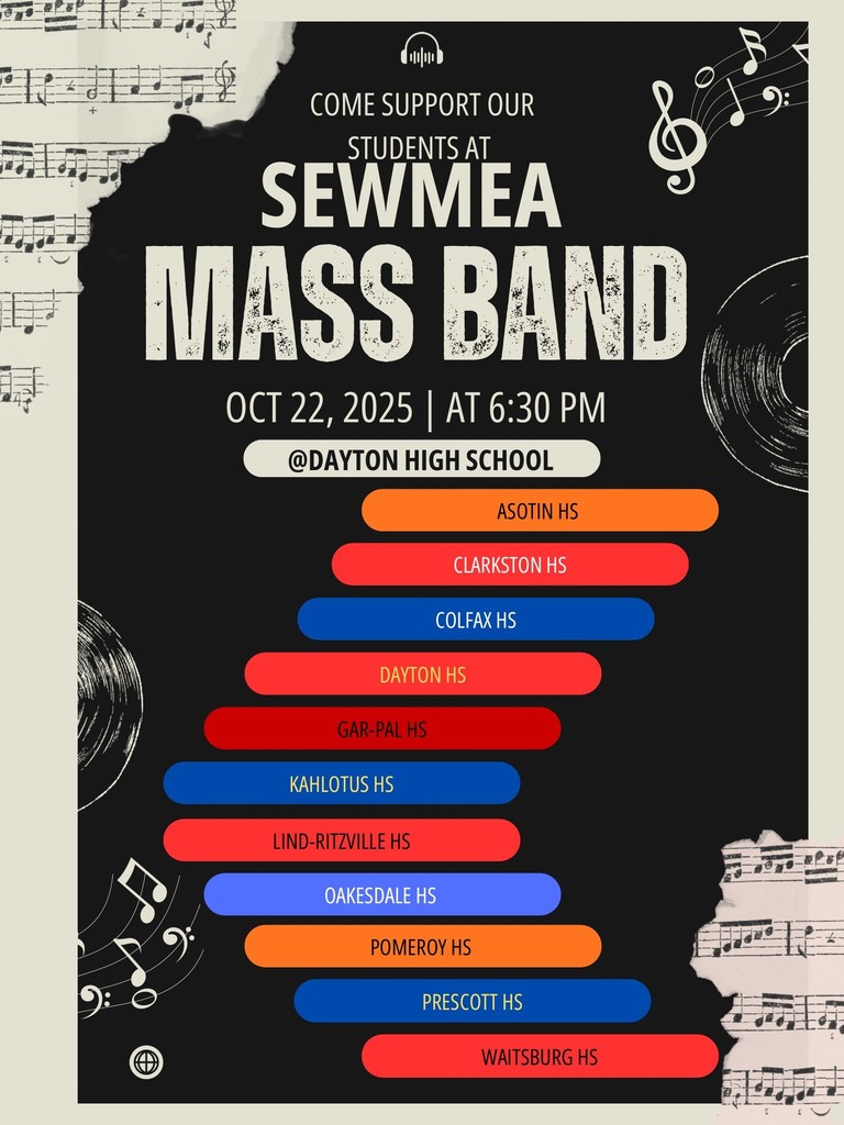 SEWMEA Mass Band October 22, 2025 at 6:30 PM at Dayton High School