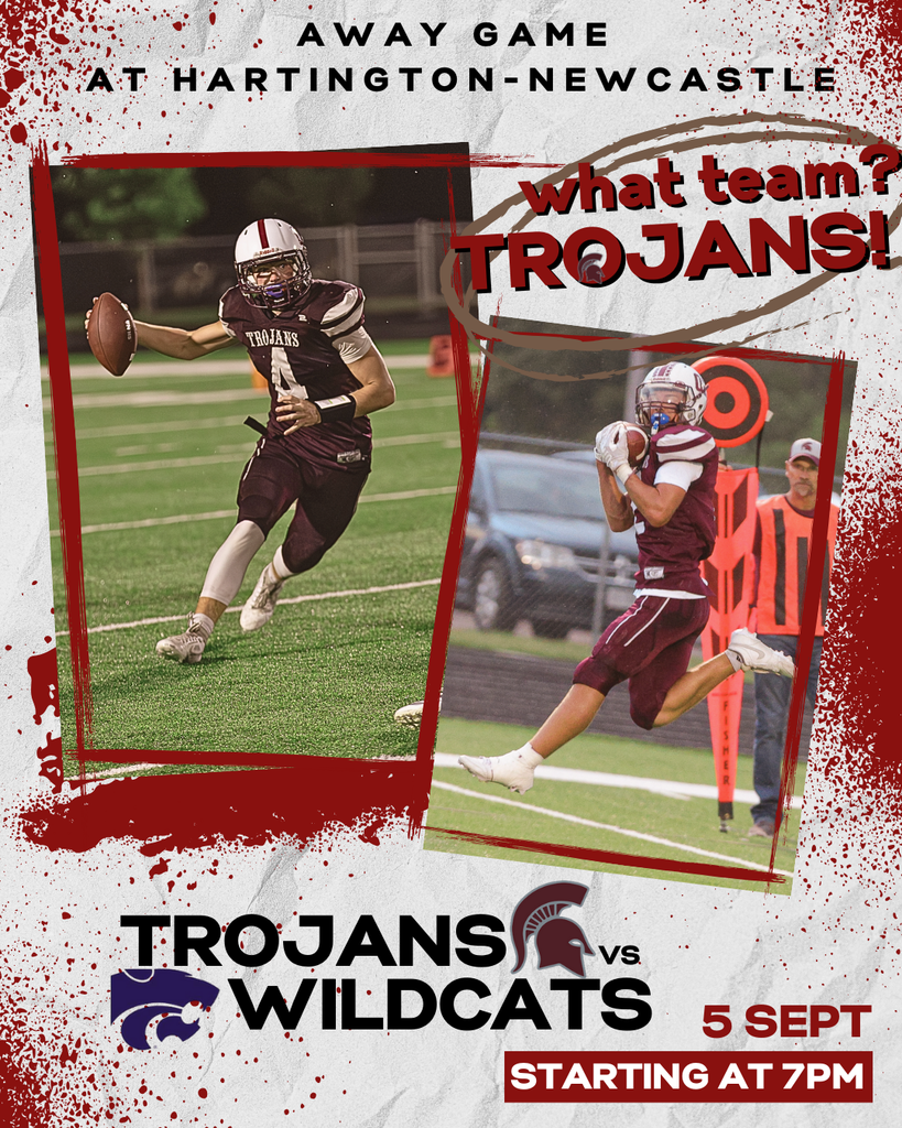 Away game. Same mission. Same grit. Let’s go Trojans! 🏈🔥
