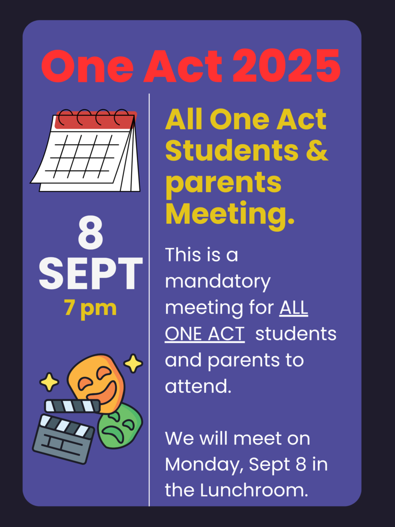 One Act Meeting - Monday 9.8