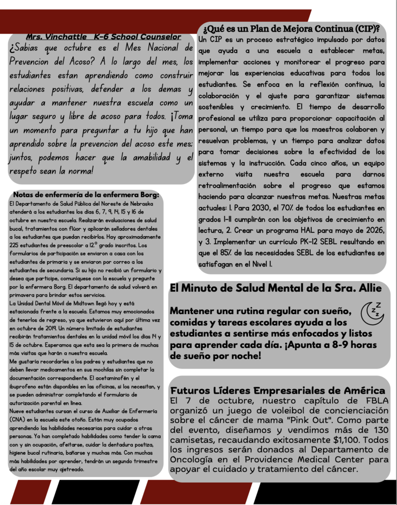 October Newsletter