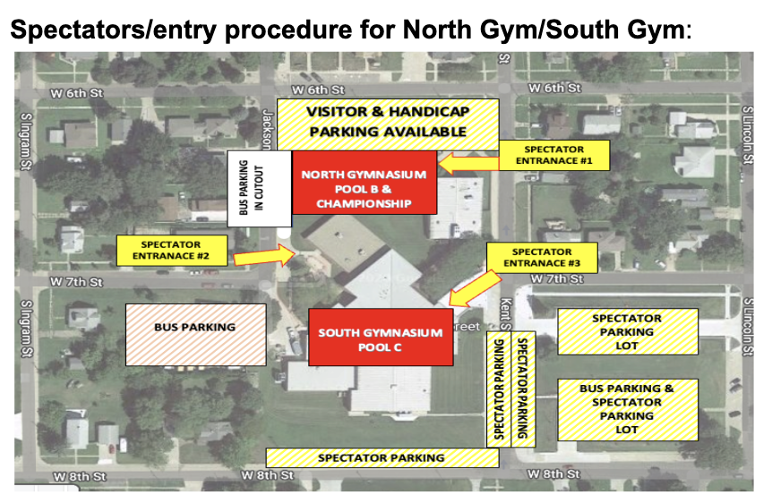 EHC Volleyball - Parking Lot Directions