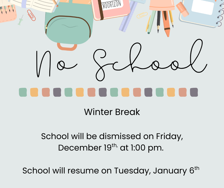 Graphic: Winter Break 12/19 to 1/6 