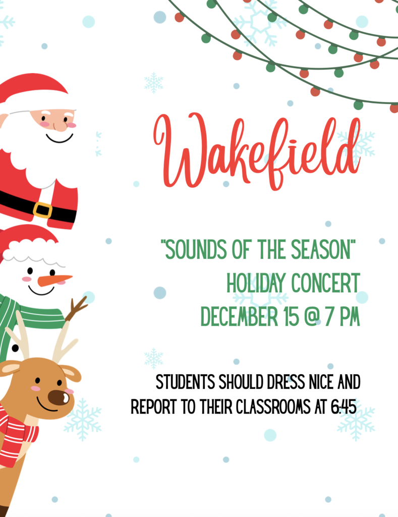 Elementary Winter Concerts on 12/15 