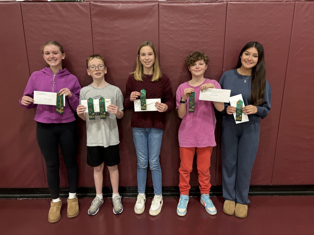 On Thursday, January 8, 17 students competed in the Wakefield Schools Spelling Bee. The top five spellers will move on to compete at the Dixon County Spelling Bee in Allen. Winners were Arieli Peralta (5th Place), Jackson Roeber (4th Place), Blakely Bartels (3rd Place), Henry Craig (2nd Place), and Evelyn Smith (1st Place). Congratulations and good luck, Spellers!