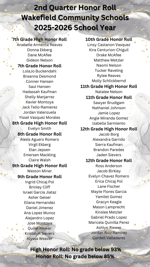 Honor Roll List