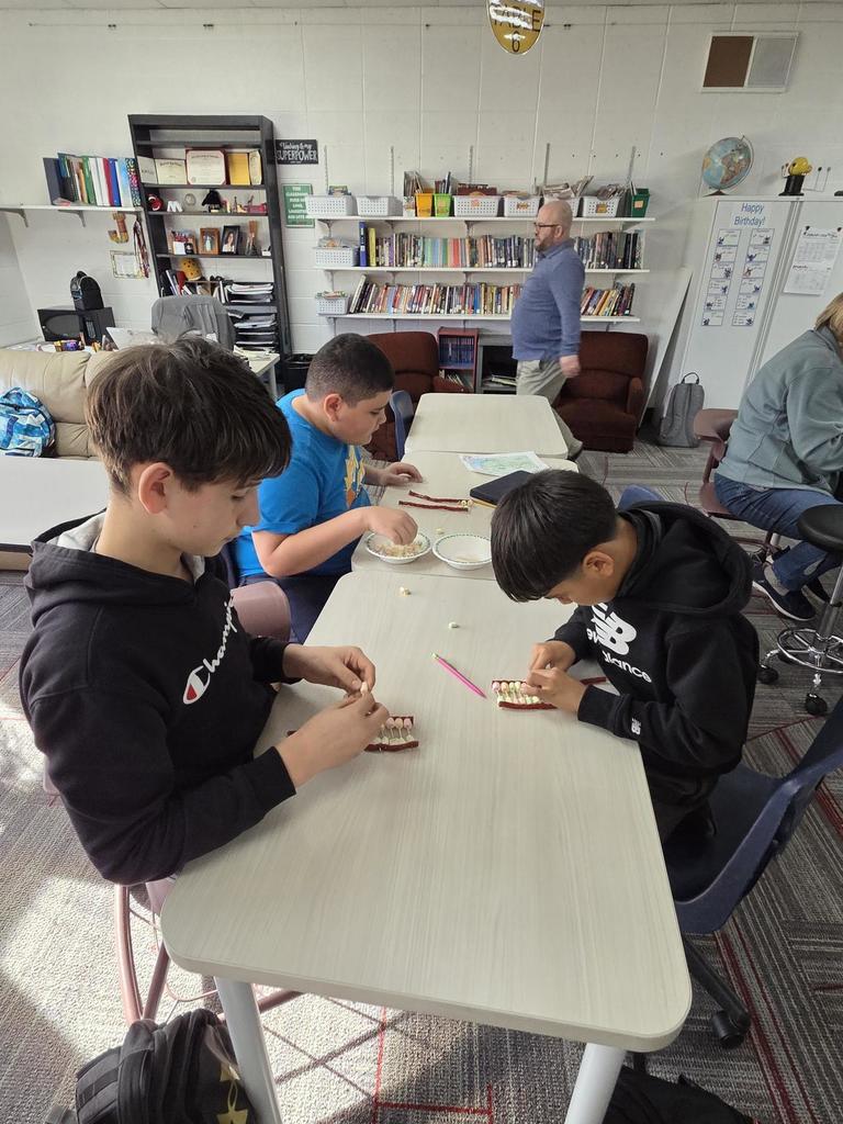 Julie Schultz from the UNL Extension office is spending some time during the next couple of weeks with our 6th graders, teaching them about DNA. Students will be learning how our DNA impacts what we look like, among other things. Our first day was yummy!