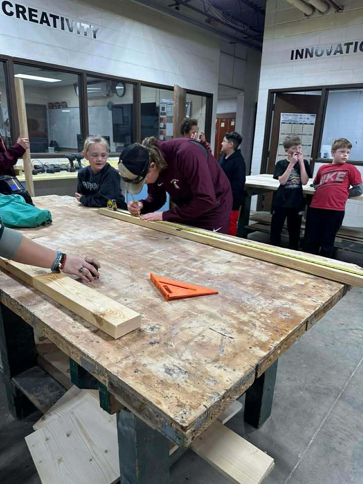 Mr. Chase’s woodshop class teamed up with the 3rd grade to make their Christmas gifts this year. How cool is that?!