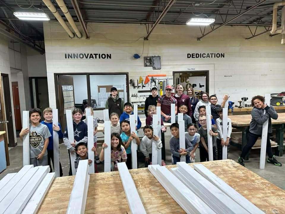 Mr. Chase’s woodshop class teamed up with the 3rd grade to make their Christmas gifts this year. How cool is that?!