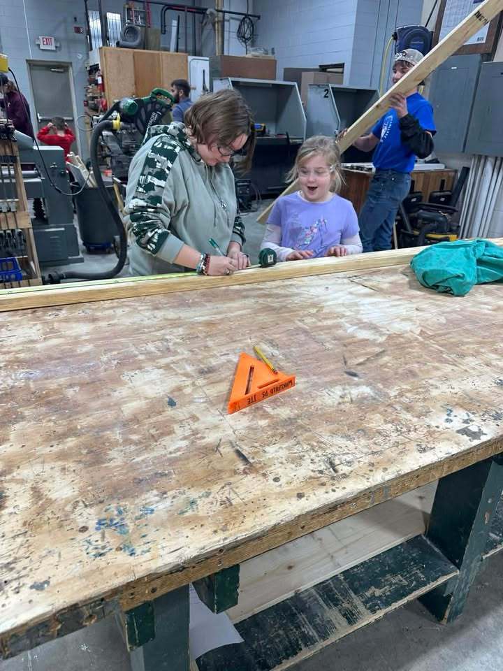 Mr. Chase’s woodshop class teamed up with the 3rd grade to make their Christmas gifts this year. How cool is that?!