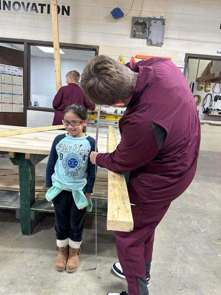 Mr. Chase’s woodshop class teamed up with the 3rd grade to make their Christmas gifts this year. How cool is that?!
