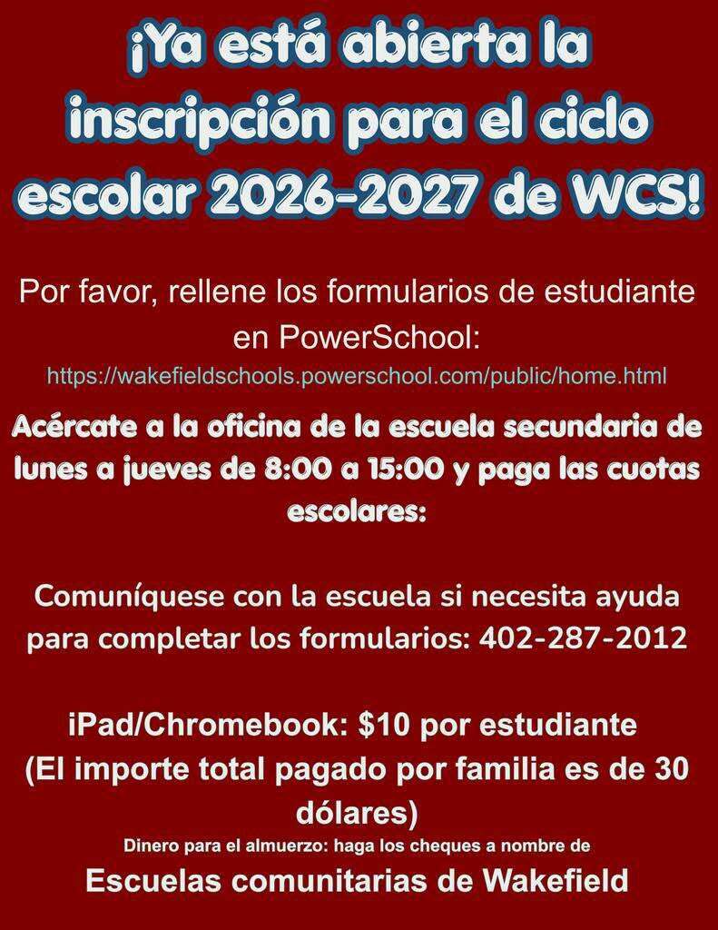 Student Registration - spanish