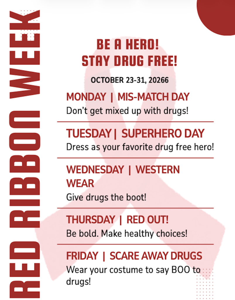 Elementary Red Ribbon Week Reminders