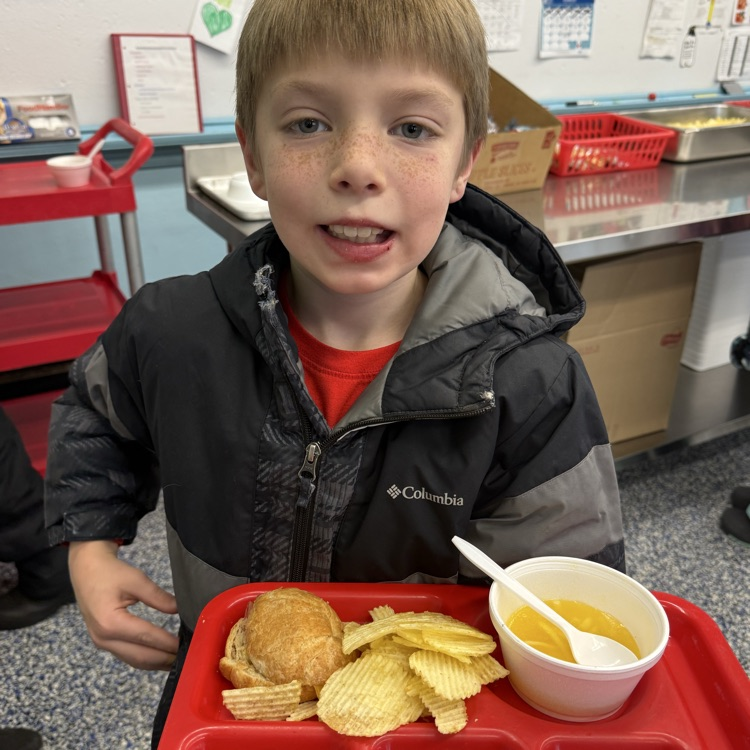 students enjoying some nice hot soup on this Friday