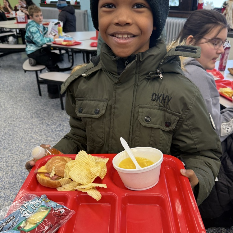 students enjoying some nice hot soup on this Friday