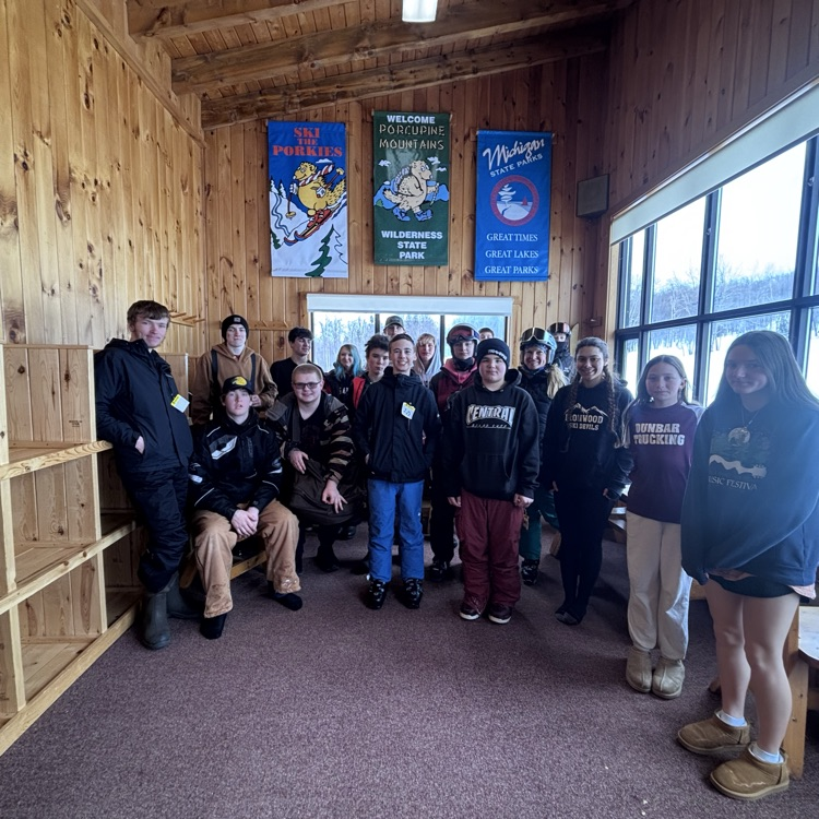 students on the ski trip 