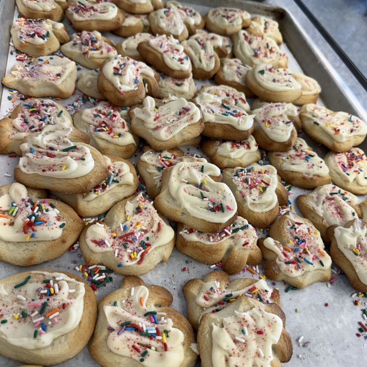 lunch staff made Easter cookies for the kids today