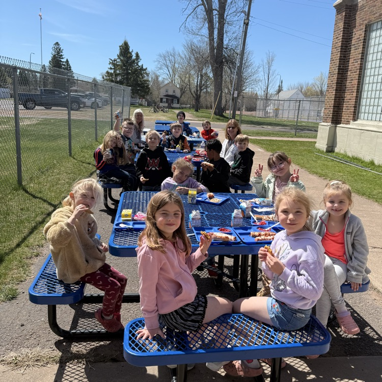 The kindergarten class got the first picnic of the year
