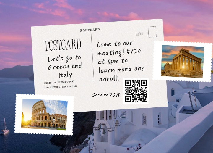 Infographic about Italy and Greece trip