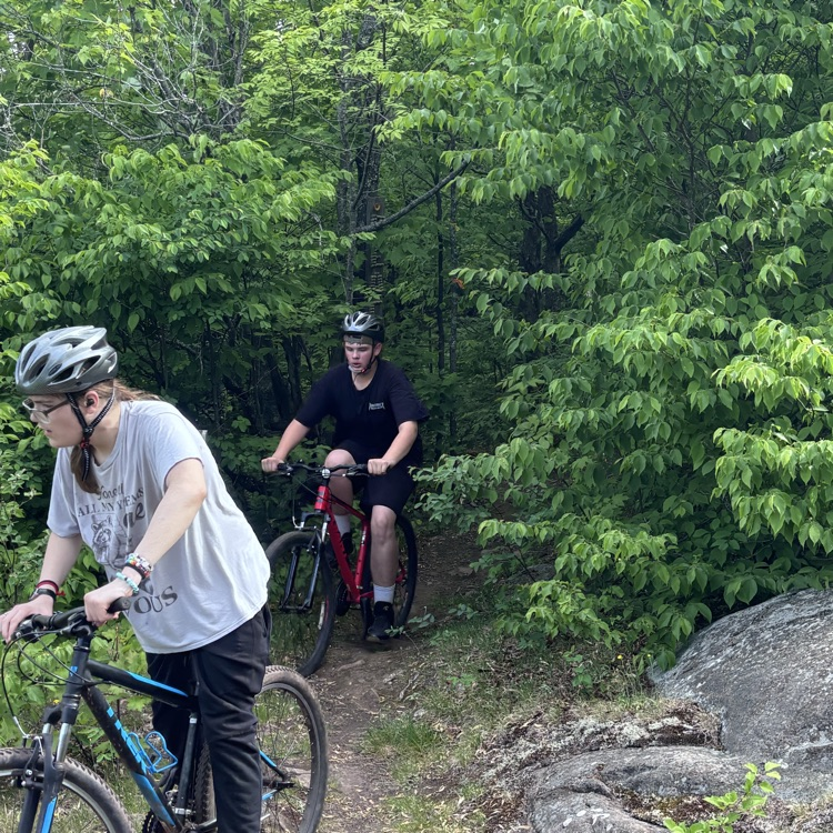 students biking