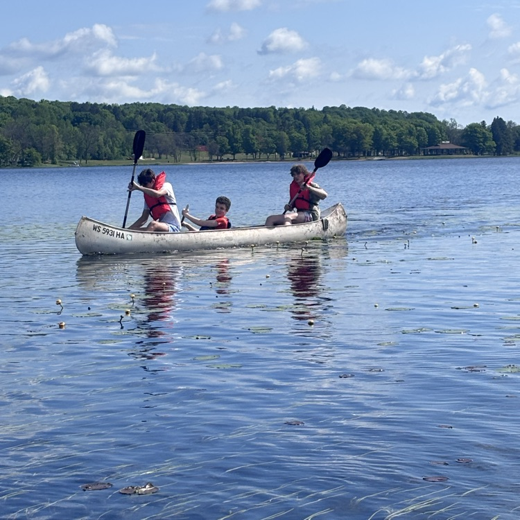 students canoeing