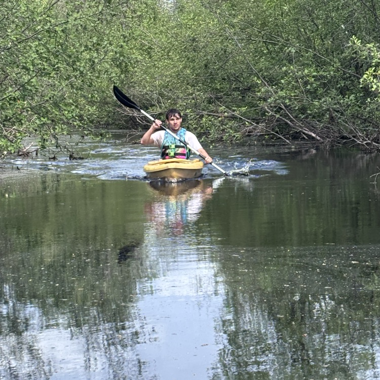 students kayaking 