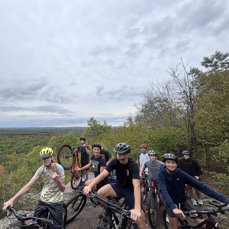 students biking