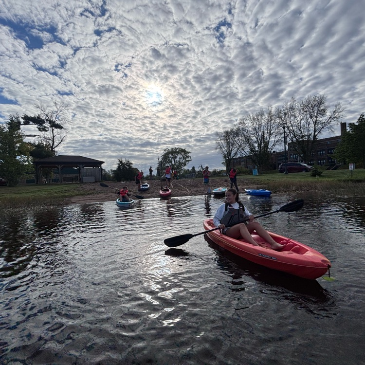 students boating