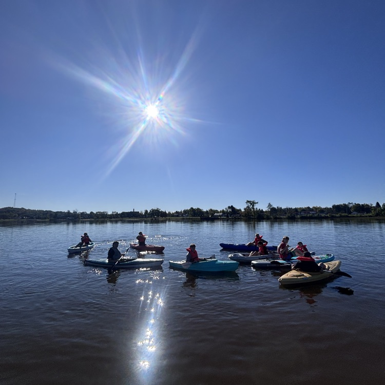students boating