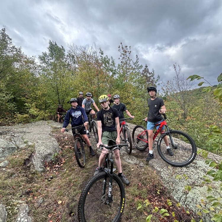 students biking