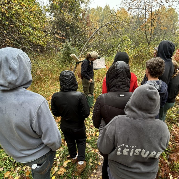 students at the park