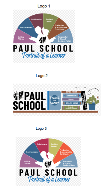 a graphic of three portrait of a learner - two of them have the outline of two students reading a book with six colors going around them with the portriat words and one is books with the portrait words