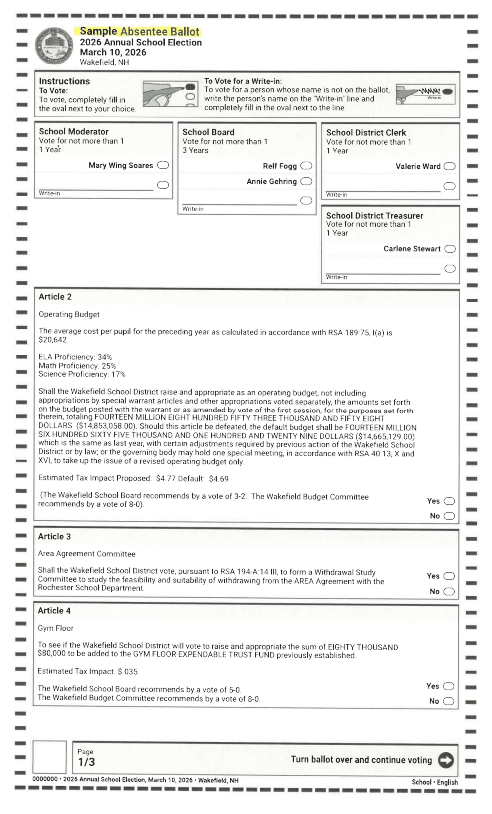 graphic of the School Ballot