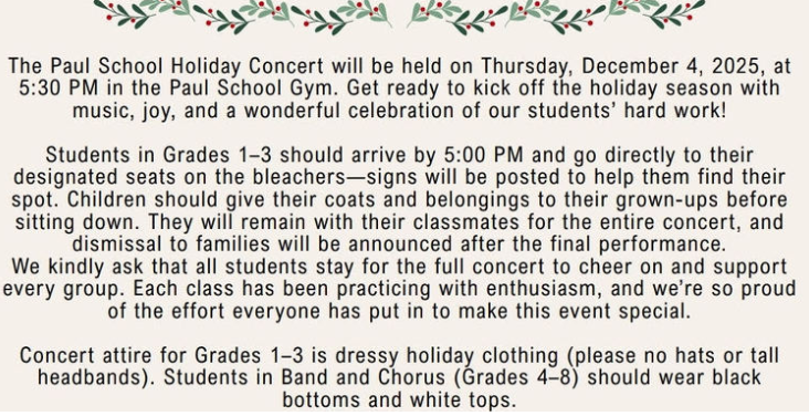 Graphic of the holiday concert poster