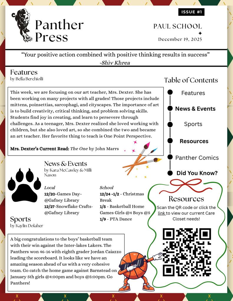 Panther Press Issue #1 pg.1