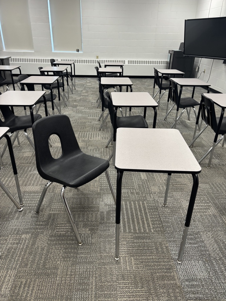 a graphic of our new black student chairs and desk