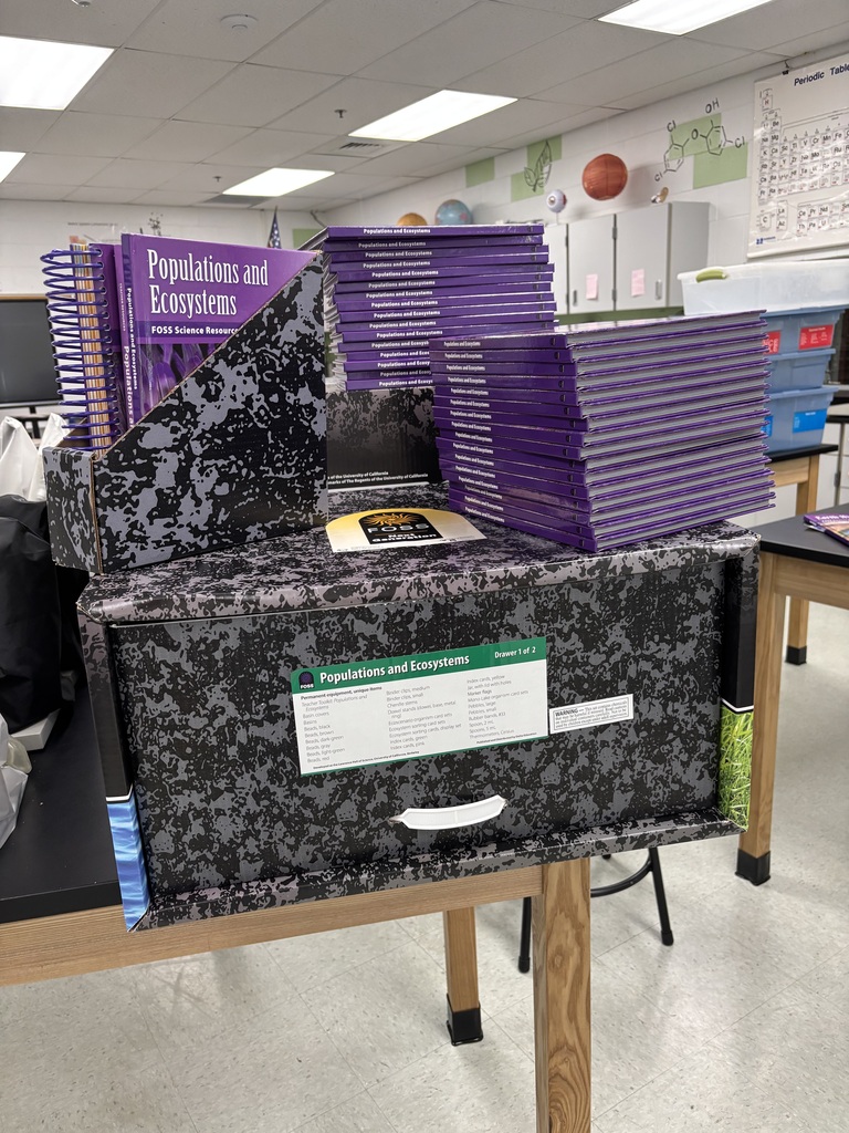 Graphic of our middle school science program, Foss